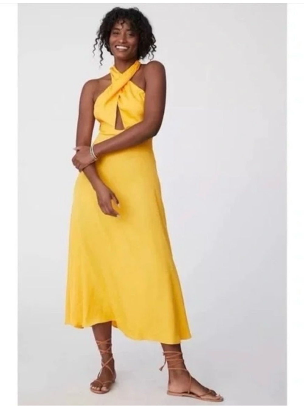 Farm x Anthropologie Halter Maxi Dress Farm Rio NEW Size XL